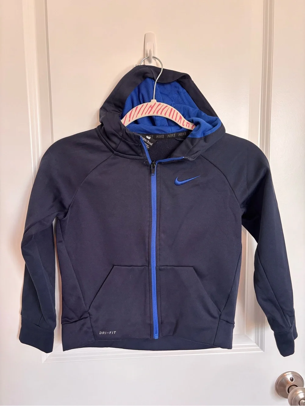 Nike Kids Navy and Royal Blue Hooded Zip Sweatshirt